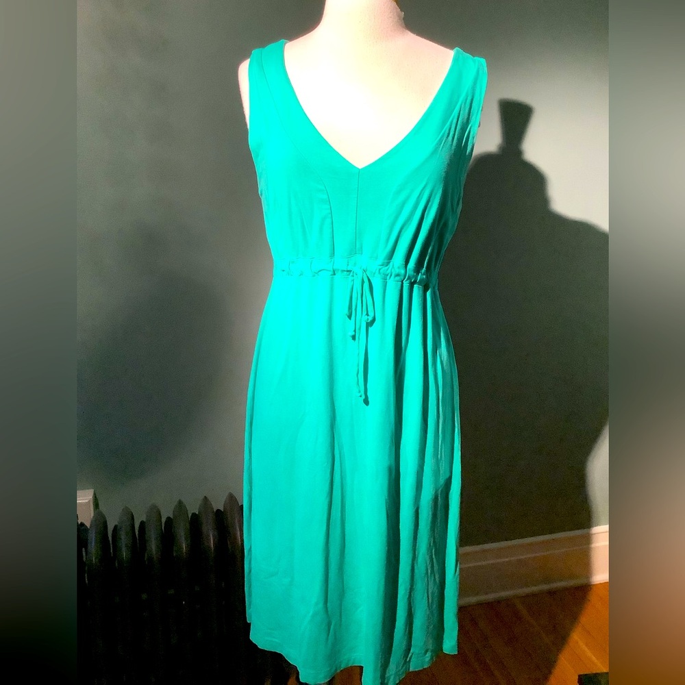 fresh produce Teal Green V-Neck Midi Dress